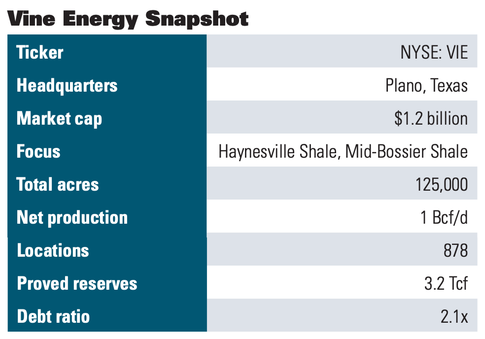 Vine Energy Snapshot Chart - Oil and Gas Investor Executive Q and A August 2021