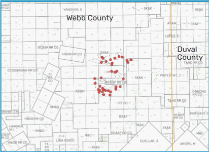 VistaTex Energy Property 56708 Webb County, Texas Asset Map (Source: EnergyNet)
