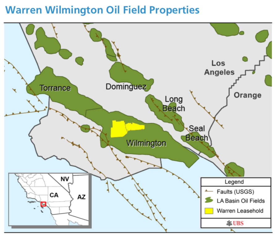 Warren Wilmington Oil Field Properties Los Angeles County, California Asset Map (Source: UBS Securities LLC)