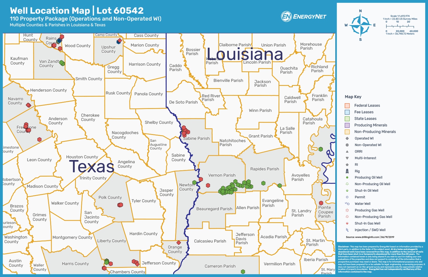 Weatherly Oil & Gas Lot 60542 Asset Map (Source: EnergyNet)