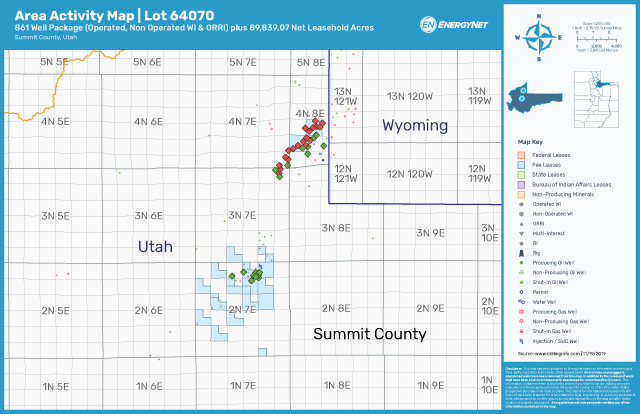XTO Energy More Than 800 Well Uinta Basin Package Asset Map 1 (Source: EnergyNet)