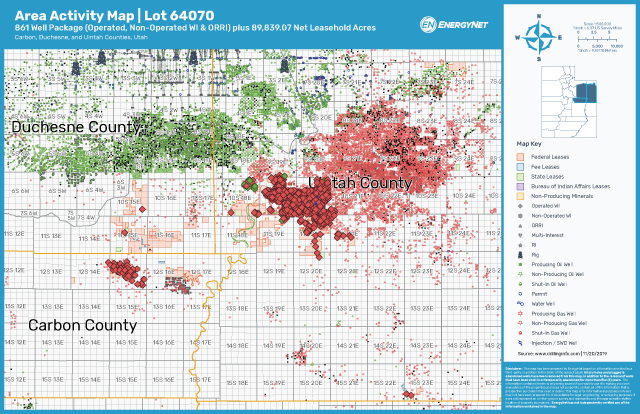 XTO Energy More Than 800 Well Uinta Basin Package Asset Map 2 (Source: EnergyNet)