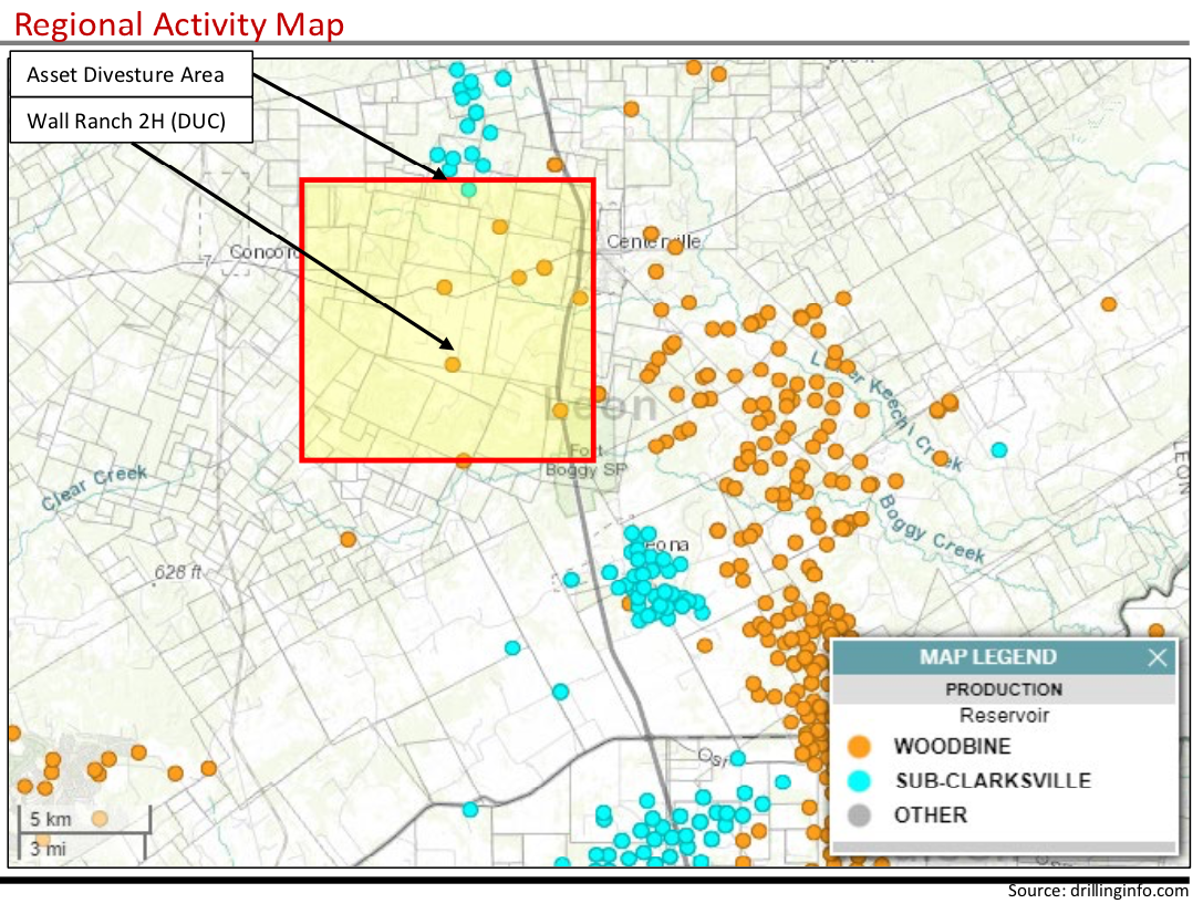 ZTC Petro Investments Leon County, Texas Asset Package Regional Activity Map (Source: Oil & Gas Asset Clearinghouse LLC)