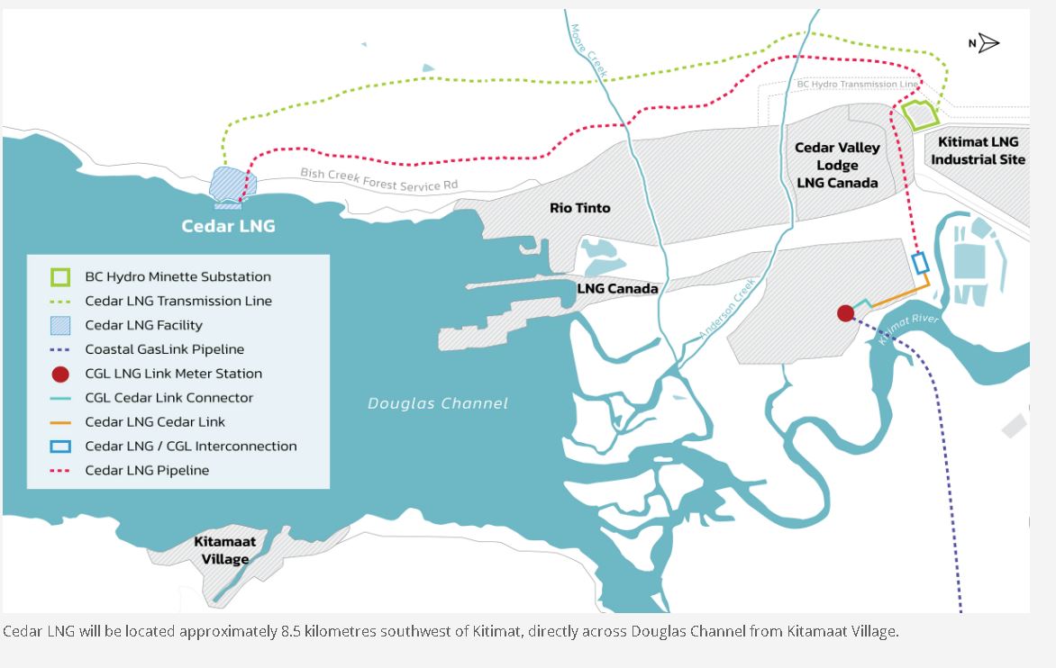 Cedar LNG map