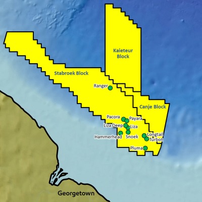 Guyana Discoveries Project Map