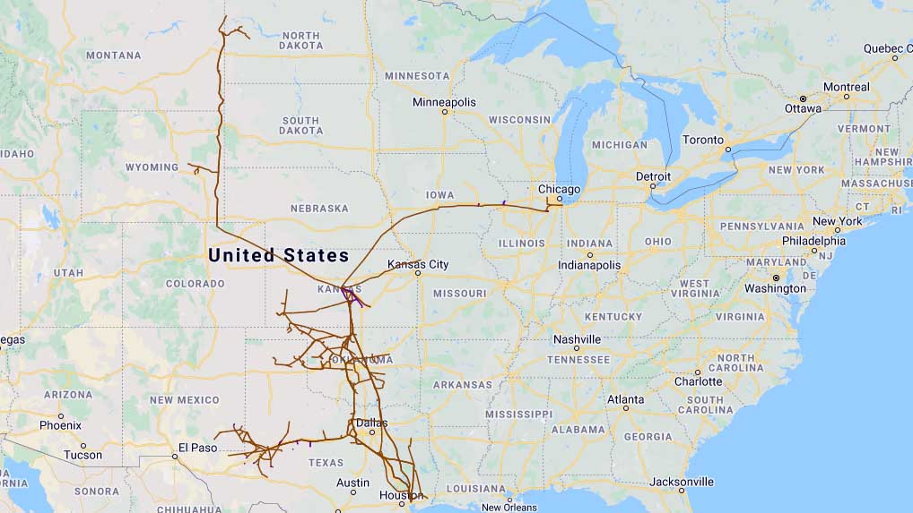 NGL pipeline map