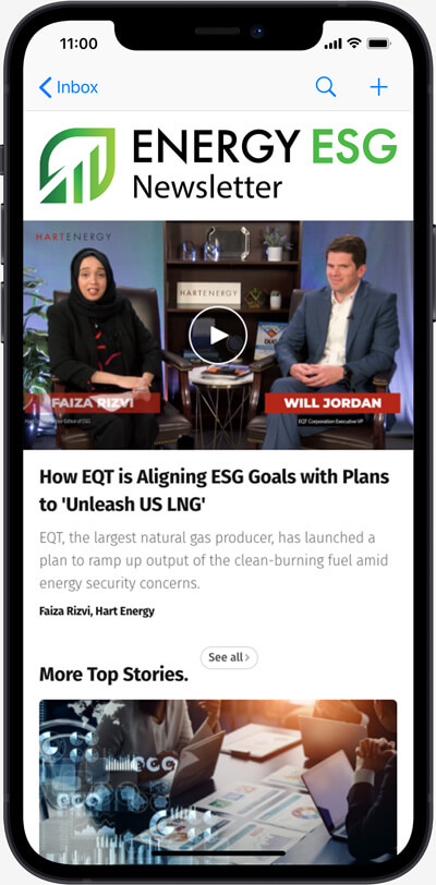 energy esg newsletter on iphone