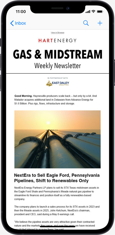 gas and midstream weekly newsletter iphone