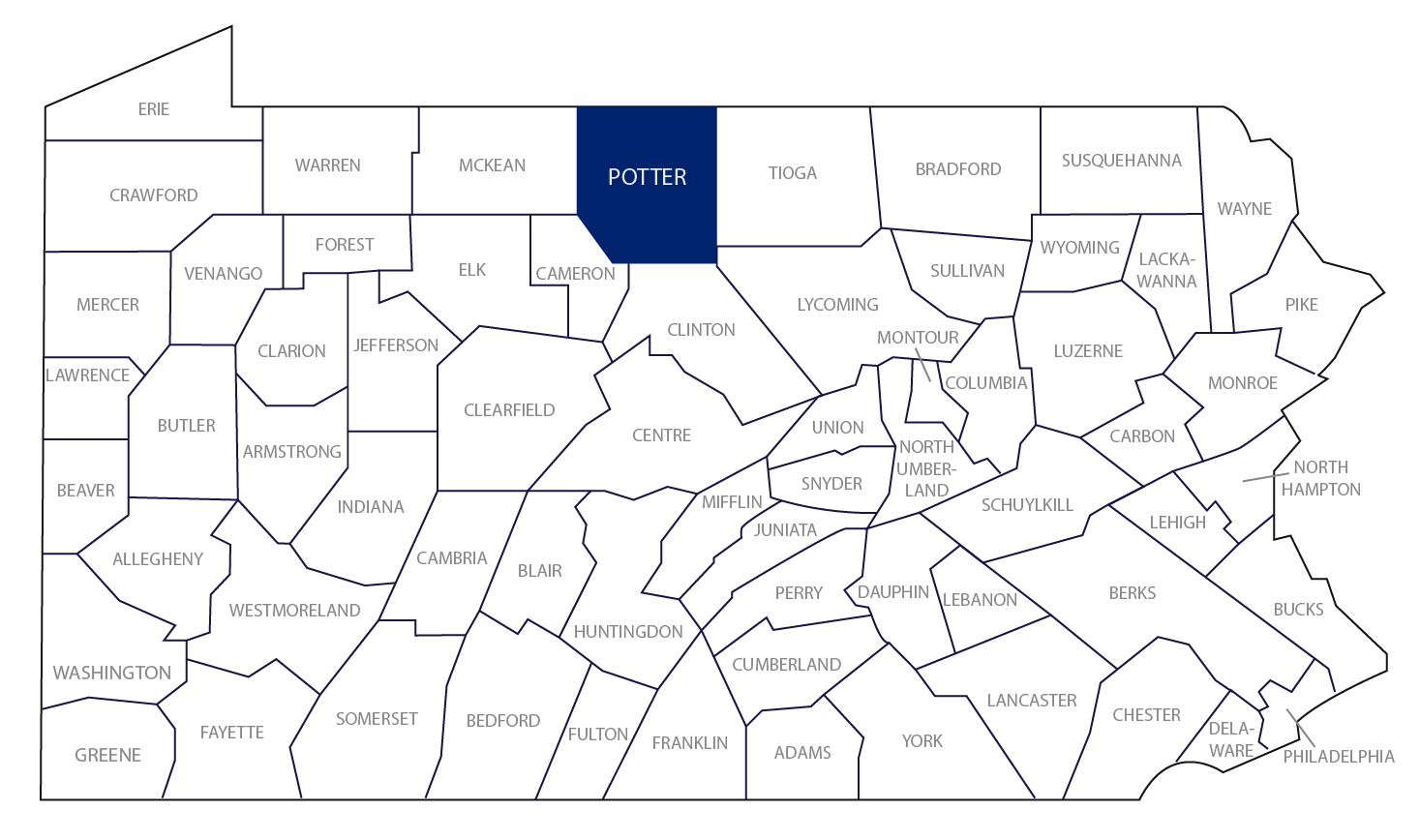 Map of Potter County, Pa.