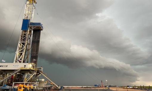 Drilling in the Permian Basin has been an area of focus for U.S. Energy Development Corp. Pictured is the Nabors 1206 Storm rig. (Source: U.S. Energy Development Corp.)