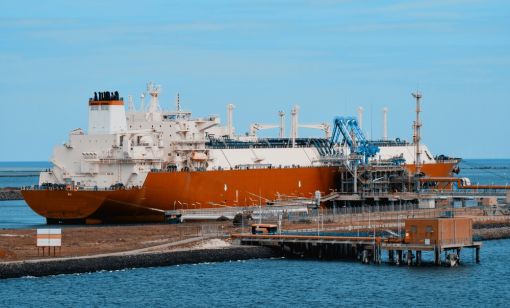 LNG tanker at port