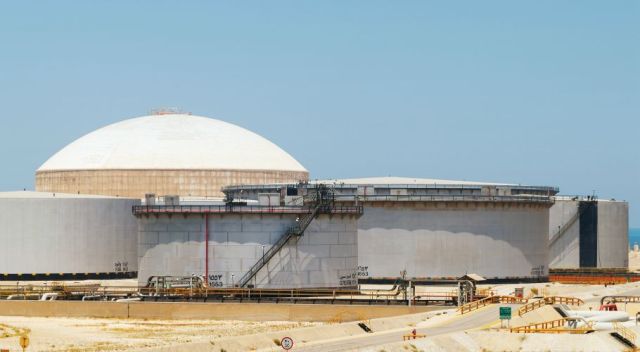 Oil tanks at Saudi Aramco’s massive Ras Tanura terminal.
