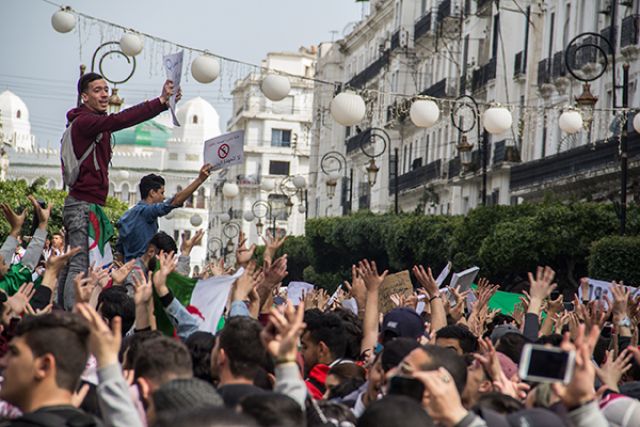 Anti-government protesters in Algeria on March 5, 2019. (Source: Shutterstock.com)