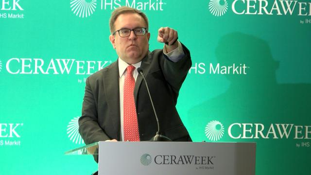 EPA Administrator Andrew Wheeler answers questions during a press conference at CERAWeek by IHS Markit on March 11. (Source: Hart Energy)