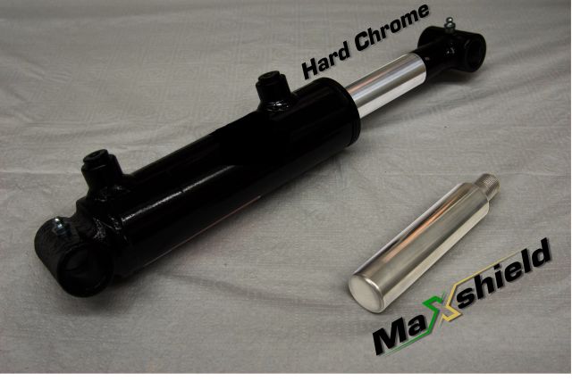 In this comparison, both hard chrome and MaxShield coatings are smooth and exhibit a silvery metallic color. (Source: Maxterial)
