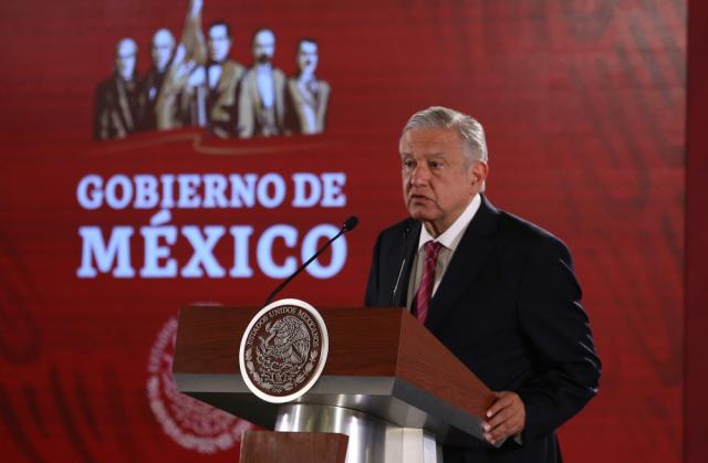 Andrés Manuel López Obrador, president of Mexico, attends a morning press conference in National Palace in April. (Source: Octavio Hoyos/Shutterstock.com)