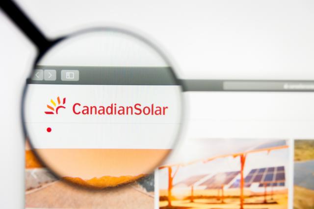 Canadian Solar logo on webpage.