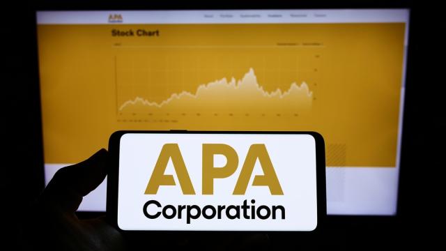 APA Corp. logo on a smartphone.
