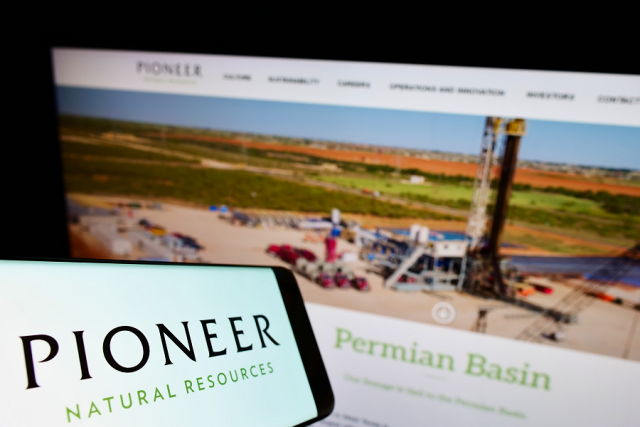 pioneer natural resources logo on a screen