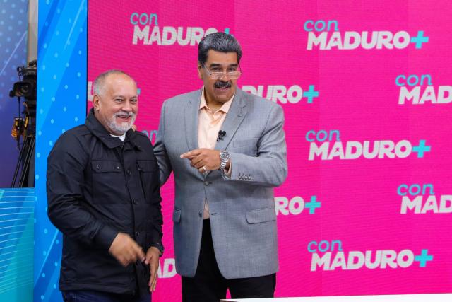 Venezuelan lawmaker Diosdado Cabello and Venezuela’s President Nicolás Maduro
