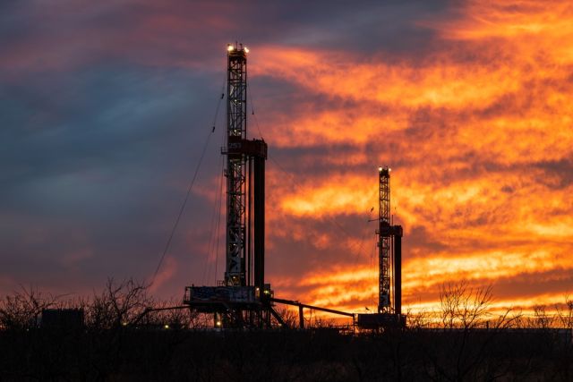 : Drilling rigs in the Permian Basin.
