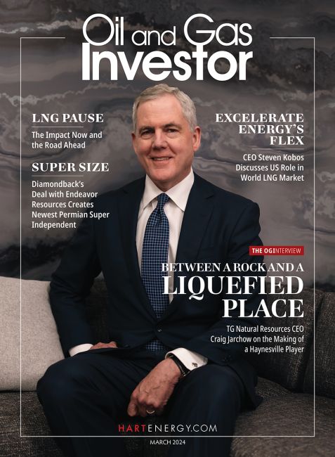 Oil and Gas Investor March 2024 cover featuring TG President and CEO Craig Jarchow
