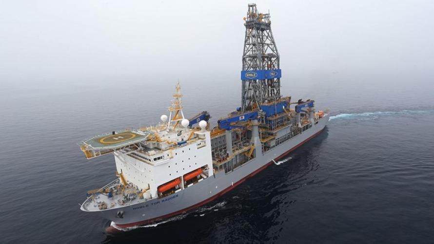The Noble Tom Madden drillship drilled discovery wells offshore Guyana in the Stabroek Block. (Source: Hess)