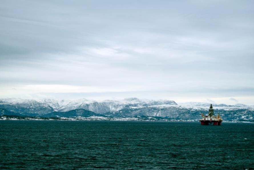 An oil rig is shown offshore Norway. (Source: Avigor/Shutterstock.com)