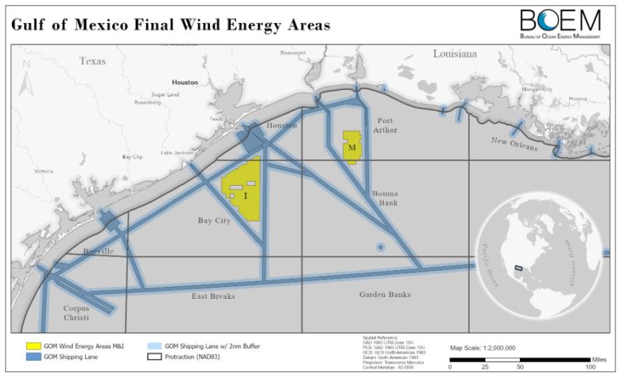 US BOEM Finalizes Gulf of Mexico Wind Energy areas map