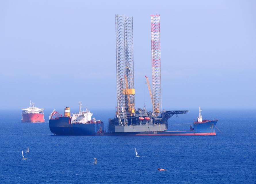 Offshore oil and gas rig in Cyprus.