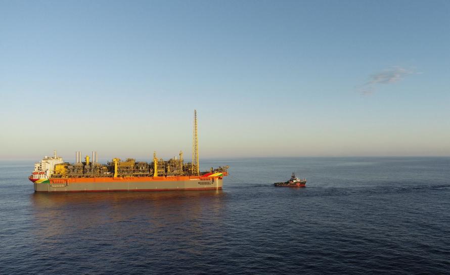 The Prosperity FPSO arriving to the Stabroek Block offshore Guyana.